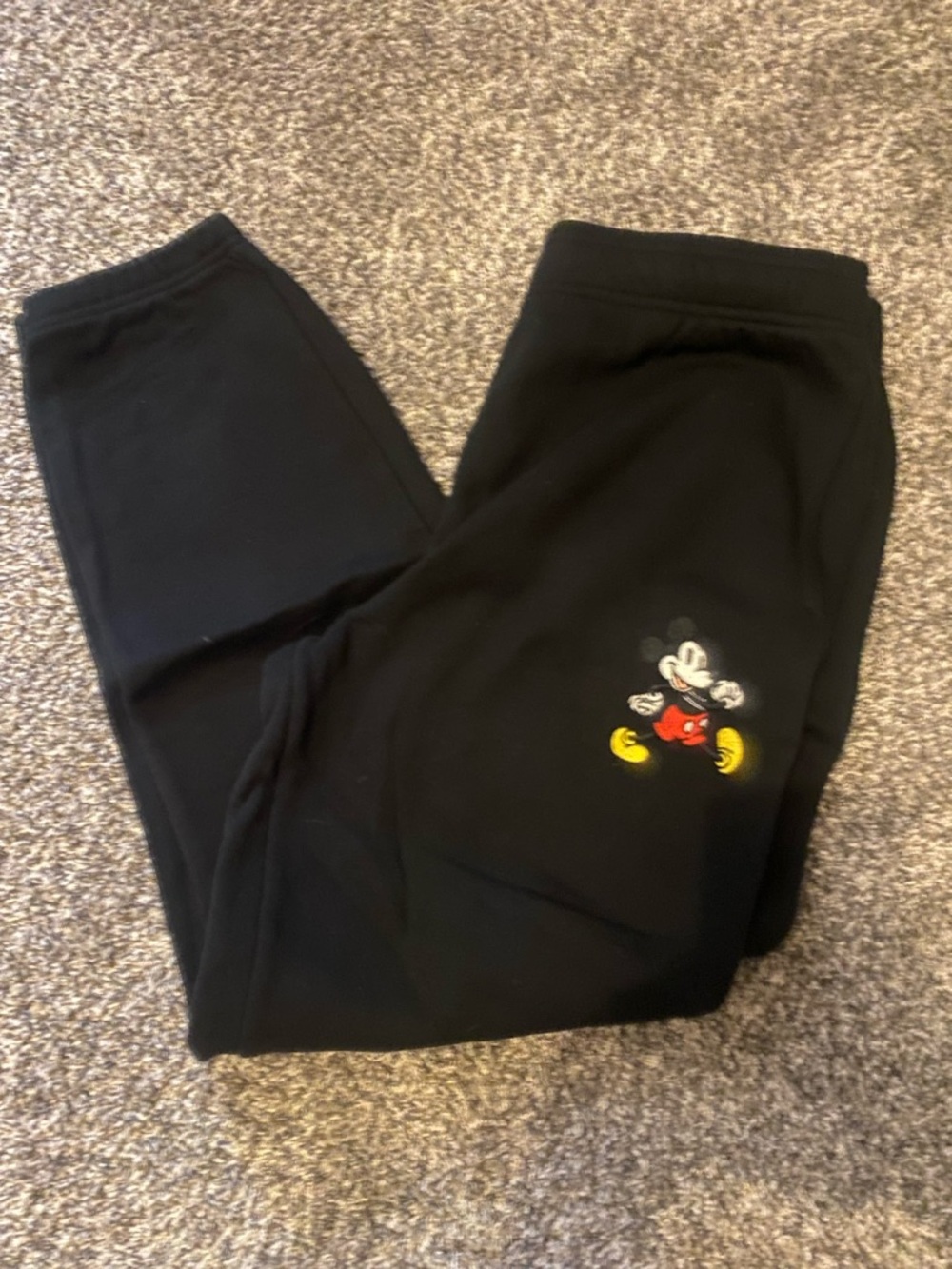 NWOT Disney Black Sweatpants with Mickey Embroidery